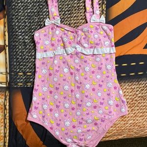 Ladies “Sailor Moon” Cute Pink Bodysuit Size: L